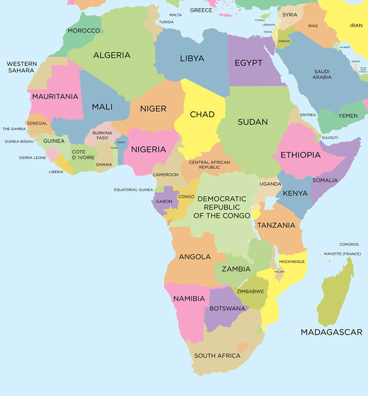 Afrika renkli siyasi Haritası